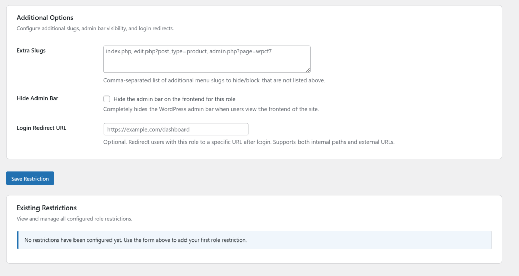 hide admin menu items WordPress